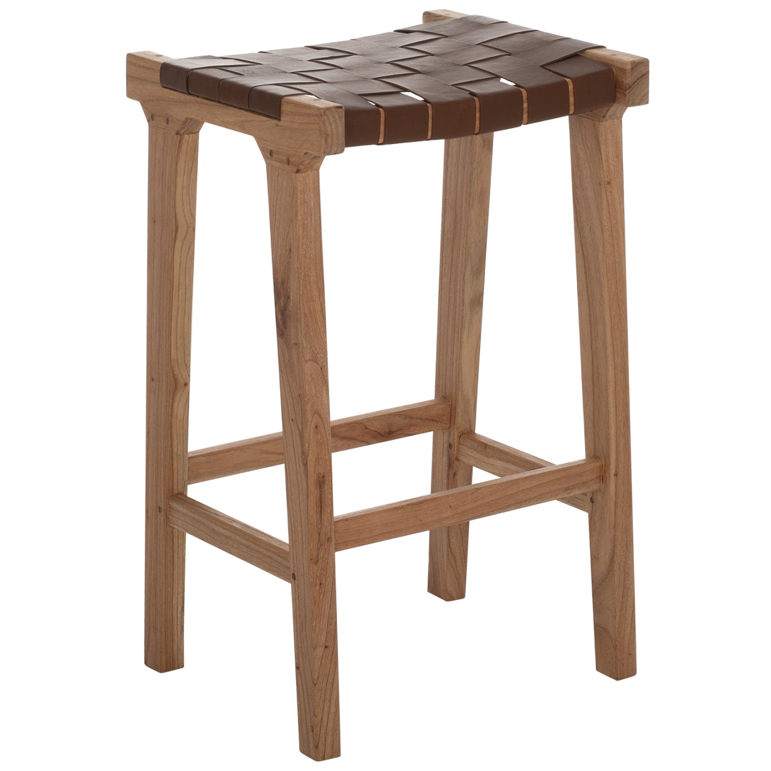 BAR STOOL HM99382.01 SOLID TEAK NATURAL 40X35X65H image 1