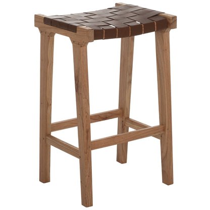 BAR STOOL HM99382.01 SOLID TEAK NATURAL 40X35X65H image 1