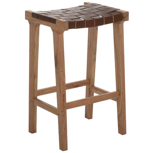 BAR STOOL HM99382.01 SOLID TEAK NATURAL 40X35X65H image 1