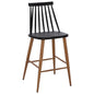 BAR STOOL HM9300.02 BLACK NATURAL 43x45x97Η image 1