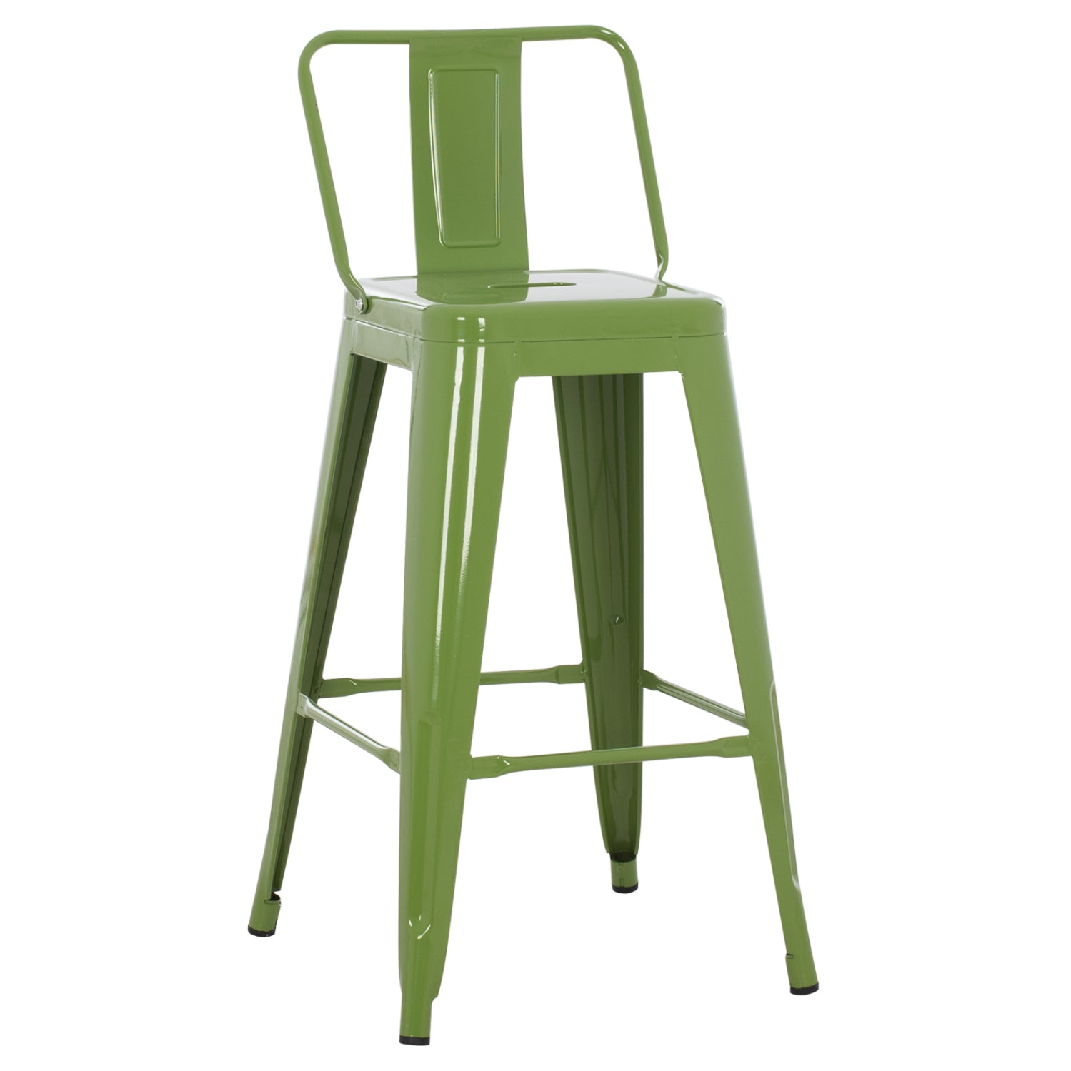 BAR STOOL MEDIUM HEIGHT MELITA-PRO HM8574.53 METAL IN LIGHT OLIVE GREEN 43x43x88Hcm. image 1