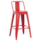BAR STOOL MEDIUM HEIGHT MELITA-PRO HM8574.44 METAL IN RED 43x43x88Hcm. image 1