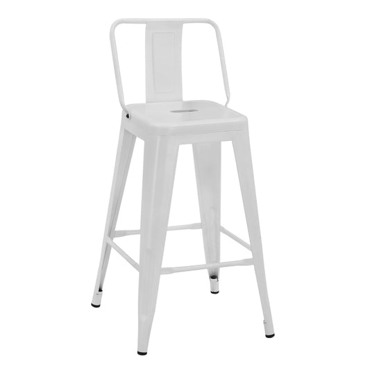 BAR STOOL MEDIUM HEIGHT MELITA-PRO HM8574.41 METAL IN MATTE WHITE 43x43x88Hcm. image 1