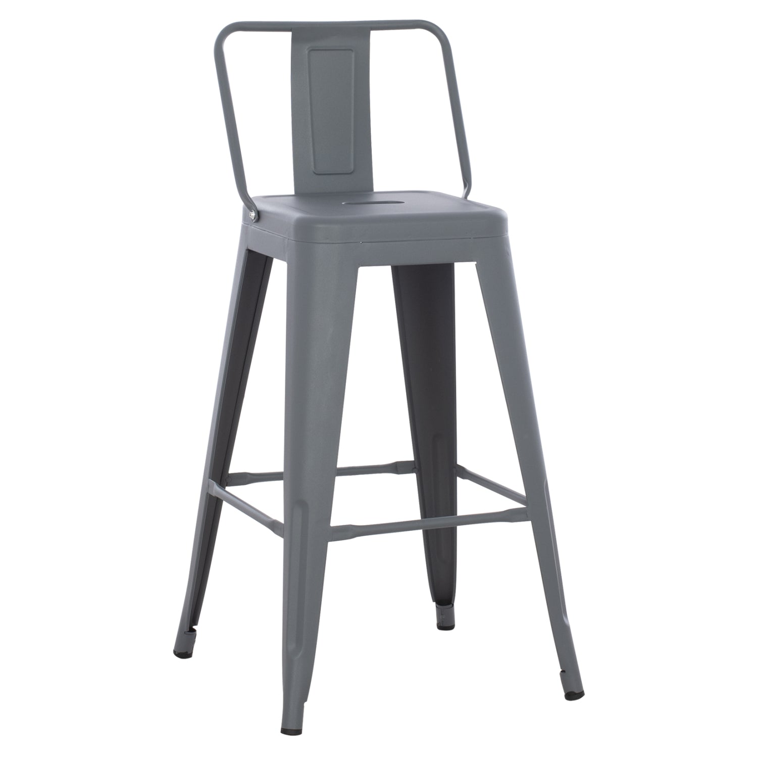BAR STOOL MEDIUM HEIGHT MELITA-PRO HM8574.50 METAL IN GREY 43x43x88Hcm. image 1