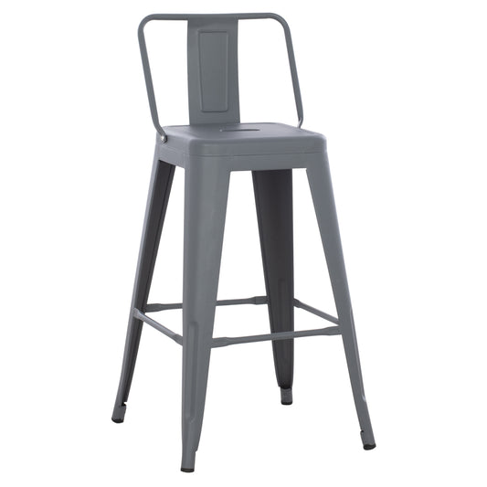 BAR STOOL MEDIUM HEIGHT MELITA-PRO HM8574.50 METAL IN GREY 43x43x88Hcm. image 1