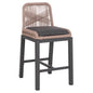 BAR STOOL MEDIUM HEIGHT HOWARD HM5791.21 ALUMINUM IN ANTHRACITE--BEIGE ROPE 47.5x55x94.5Hcm. image 1