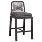BAR STOOL MEDIUM HEIGHT HOWARD HM5791.23 ALUMINUM IN BLACK--DARK GREY ROPE 47.5x55x94.5Hcm. image 1