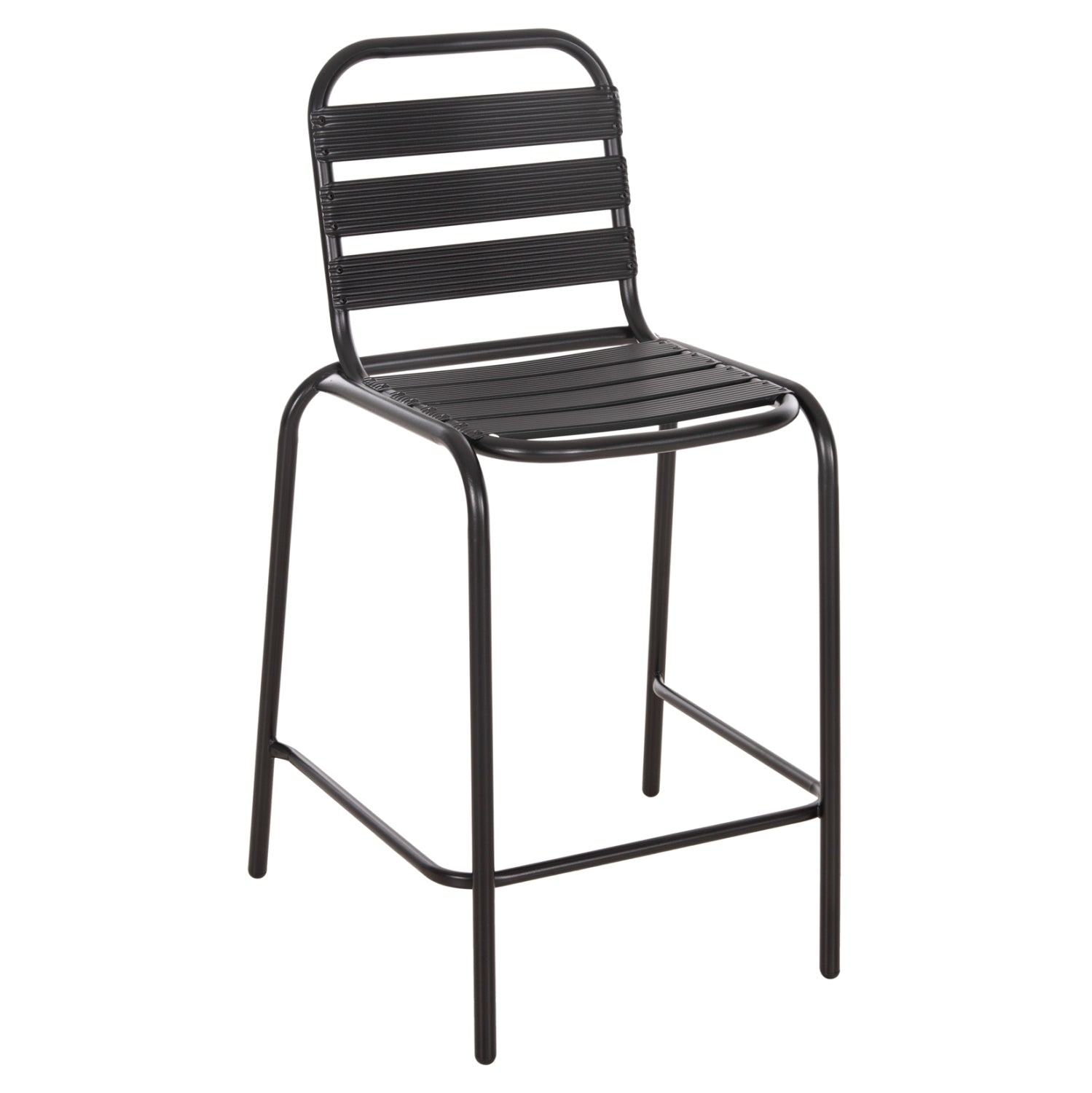 BAR STOOL MEDIUM HEIGHT LAURA HM6065.03 METAL FRAME AND ALUMINUM IN BLACK 58.5x58x104H cm. image 1