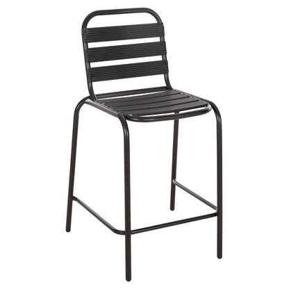 BAR STOOL MEDIUM HEIGHT LAURA HM6065.03 METAL FRAME AND ALUMINUM IN BLACK 58.5x58x104H cm. image 1