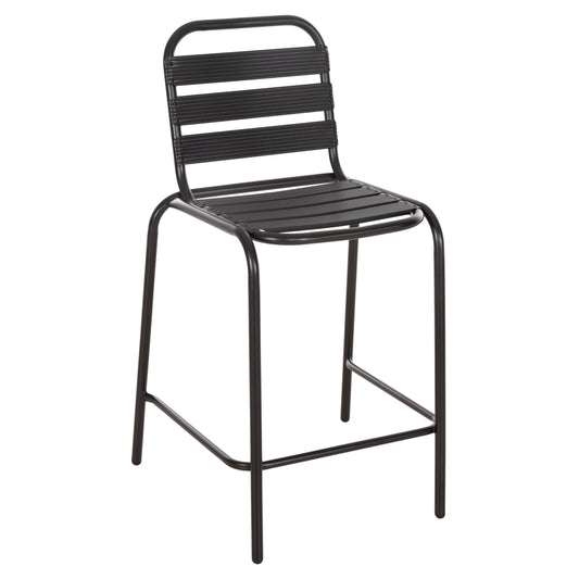 BAR STOOL MEDIUM HEIGHT LAURA HM6065.03 METAL FRAME AND ALUMINUM IN BLACK 58.5x58x104H cm. image 1