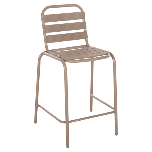 BAR STOOL MEDIUM HEIGHT LAURA HM6065.04 METAL FRAME AND ALUMINUM IN CHAMPAGNE COLOR 58.5x58x104H image 1
