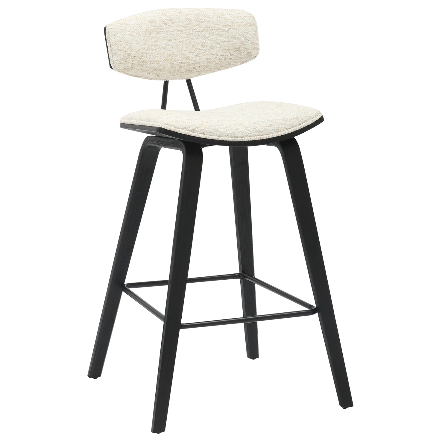 BAR STOOL MED.HEIGHT INOVER HM9984.02 METAL & PLYWOOD-ECRU FABRIC 50,5x49x90Hcm. image 1