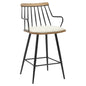 BAR STOOL MED.HEIGHT JUDI HM9985.02 BLACK METAL-ECRU FABRIC 48x52x92Hcm. image 1