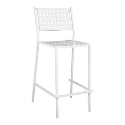 Bar Stool Olympias Metallic HM5528.02 White color 47x58x111cm image 1