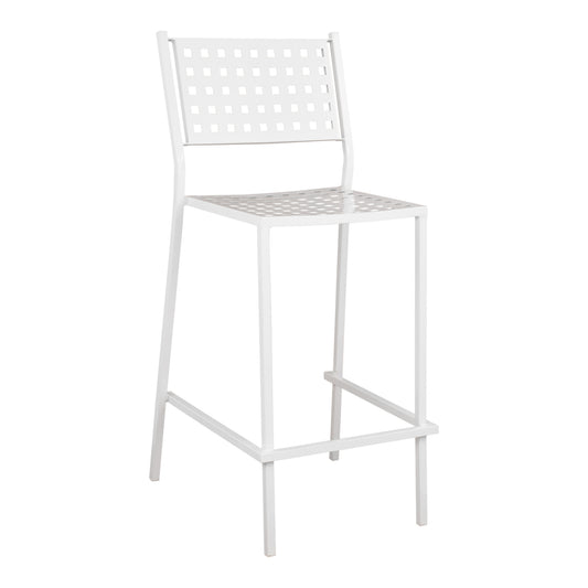 Bar Stool Olympias Metallic HM5528.02 White color 47x58x111cm image 1
