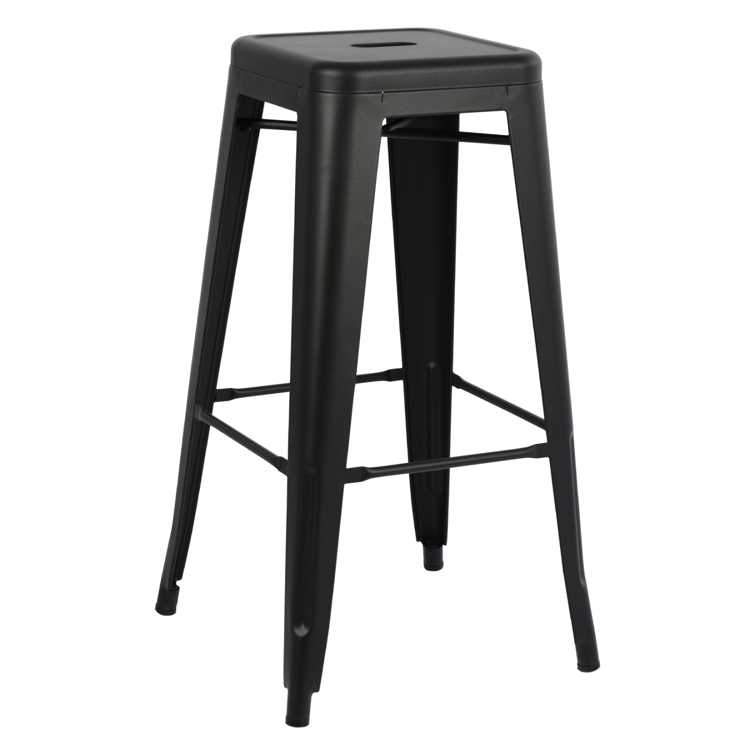 BAR STOOL MELITA-PRO HM8642.42 METAL IN BLACK MATTE 43x43x78Hcm. image 1