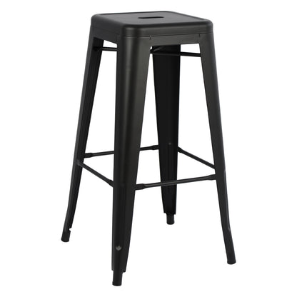 BAR STOOL MELITA-PRO HM8642.42 METAL IN BLACK MATTE 43x43x78Hcm. image 1