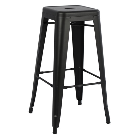 BAR STOOL MELITA-PRO HM8642.42 METAL IN BLACK MATTE 43x43x78Hcm. image 1