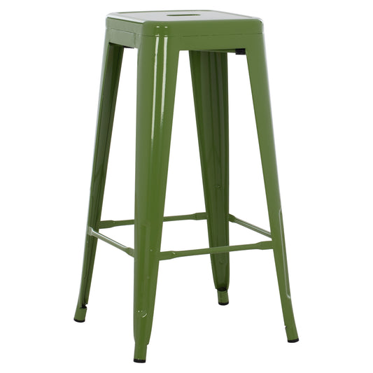 BAR STOOL MELITA-PRO HM8642.53 METAL IN LIGHT OLIVE GREEN 43x43x78Hcm. image 1