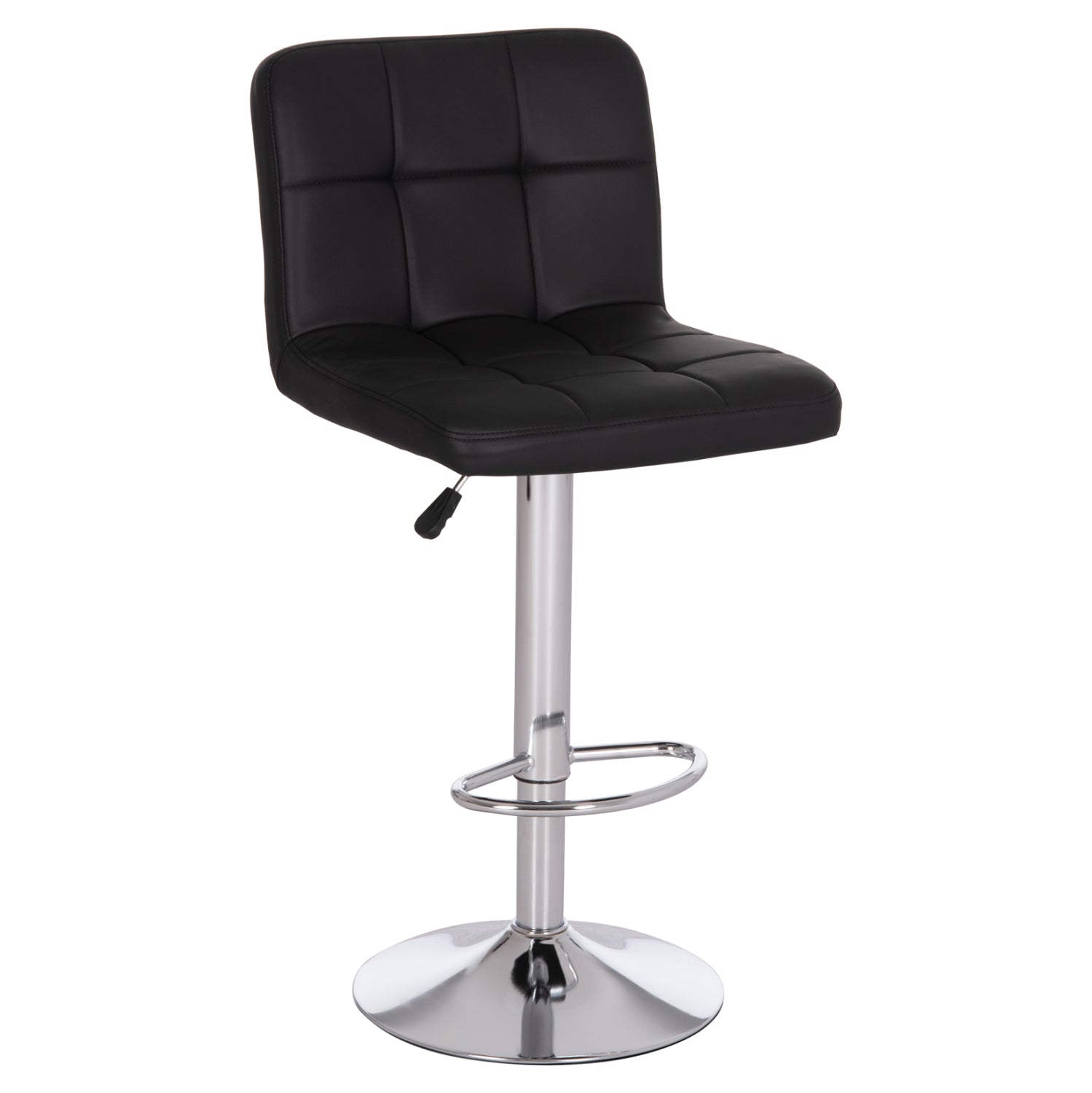BAR STOOL SWIVELING DIANA HM202.21 BLACK PU--CHROMED METAL 44x52x109Hcm. image 1