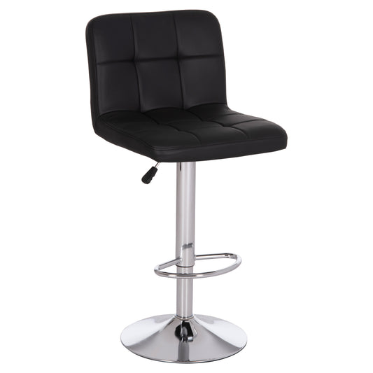 BAR STOOL SWIVELING DIANA HM202.21 BLACK PU--CHROMED METAL 44x52x109Hcm. image 1