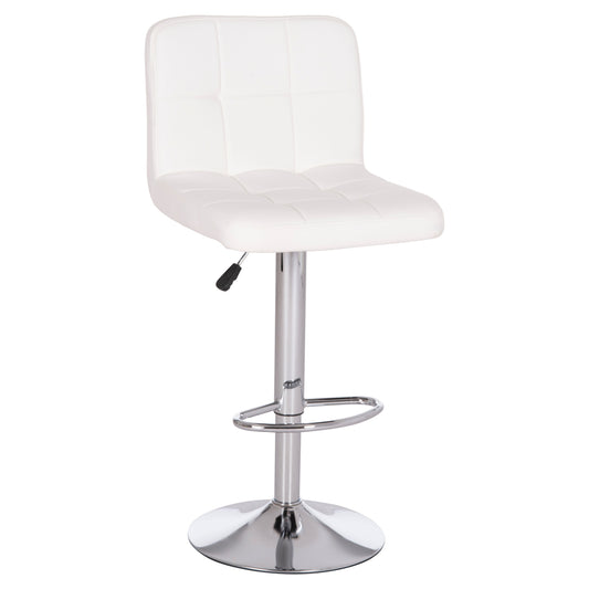 BAR STOOL SWIVELING DIANA HM202.22 WHITE PU--CHROMED METAL 44x52x109Hcm. image 1