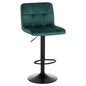 BAR STOOL SWIVELING DIANA HM202.43 CYPRESS GREEN VELVET--BLACK MATTE METAL 44x52x109Hcm. image 1