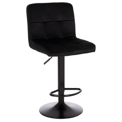 BAR STOOL SWIVELING DIANA HM202.44 BLACK VELVET--BLACK MATTE METAL 44x52x109Hcm. image 1