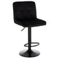 BAR STOOL SWIVELING DIANA HM202.44 BLACK VELVET--BLACK MATTE METAL 44x52x109Hcm. image 1