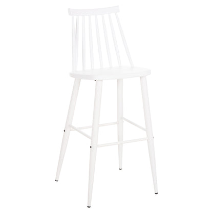 BAR STOOL HIGH SEAT VANESSA HM8459.11 WHITE PP & WHITE METAL LEGS 47x48,5x107Hcm. image 1