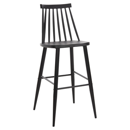 BAR STOOL HIGH SEAT VANESSA HM8459.12 BLACK PP & BLACK METAL LEGS 47x48,5x107Hcm. image 1
