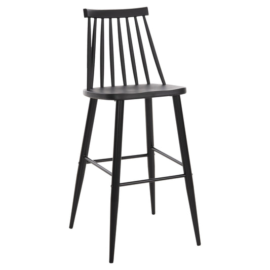 BAR STOOL HIGH SEAT VANESSA HM8459.12 BLACK PP & BLACK METAL LEGS 47x48,5x107Hcm. image 1