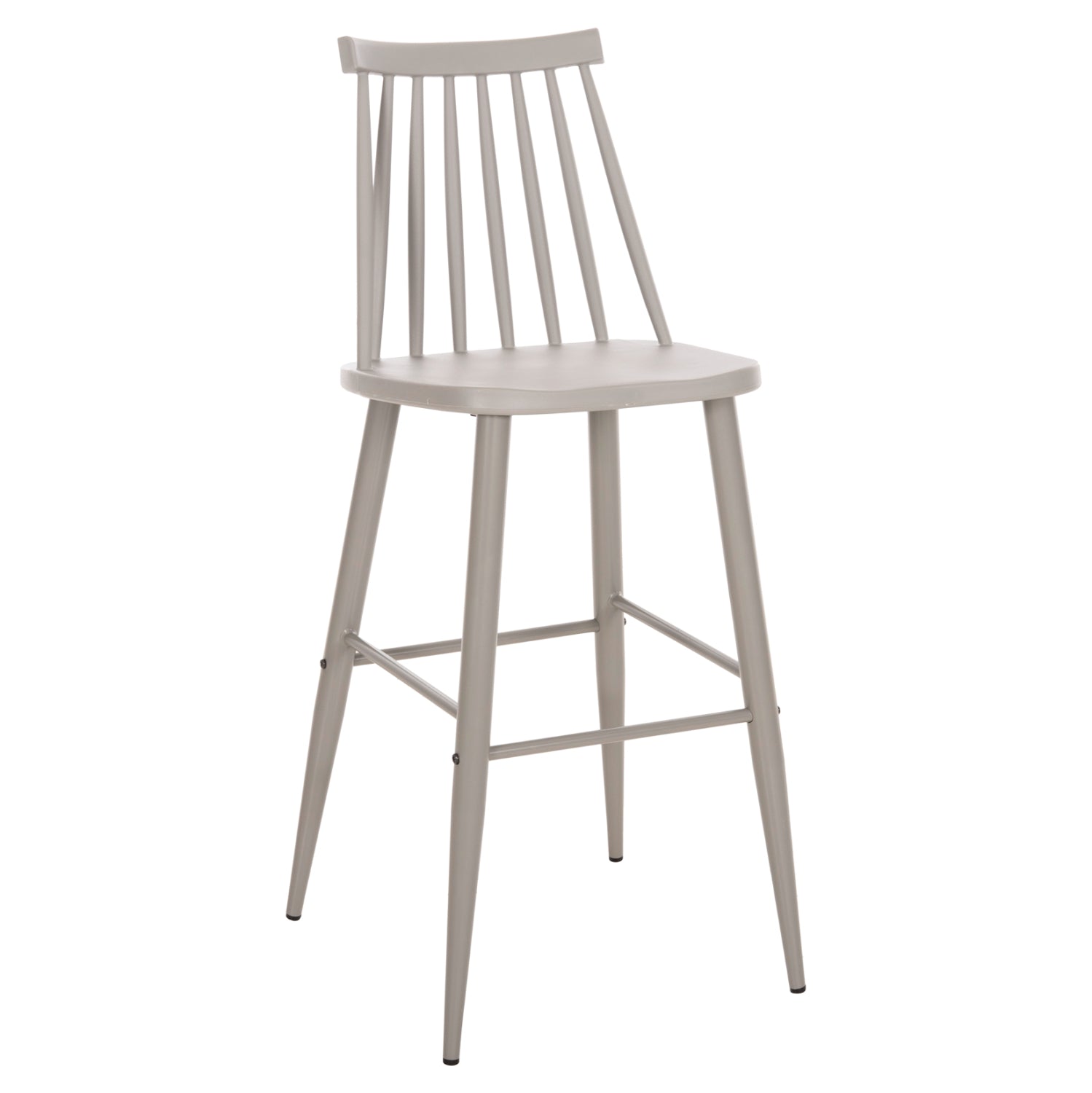 BAR STOOL HIGH SEAT VANESSA HM8459.20 GREY PP & GREY METAL LEGS 47x48,5x107Hcm. image 1