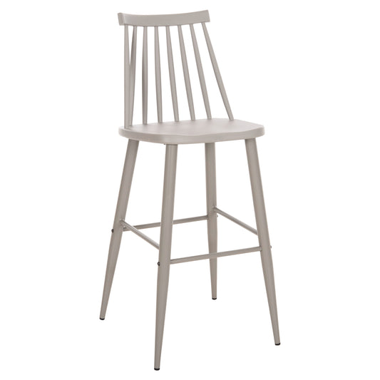 BAR STOOL HIGH SEAT VANESSA HM8459.20 GREY PP & GREY METAL LEGS 47x48,5x107Hcm. image 1