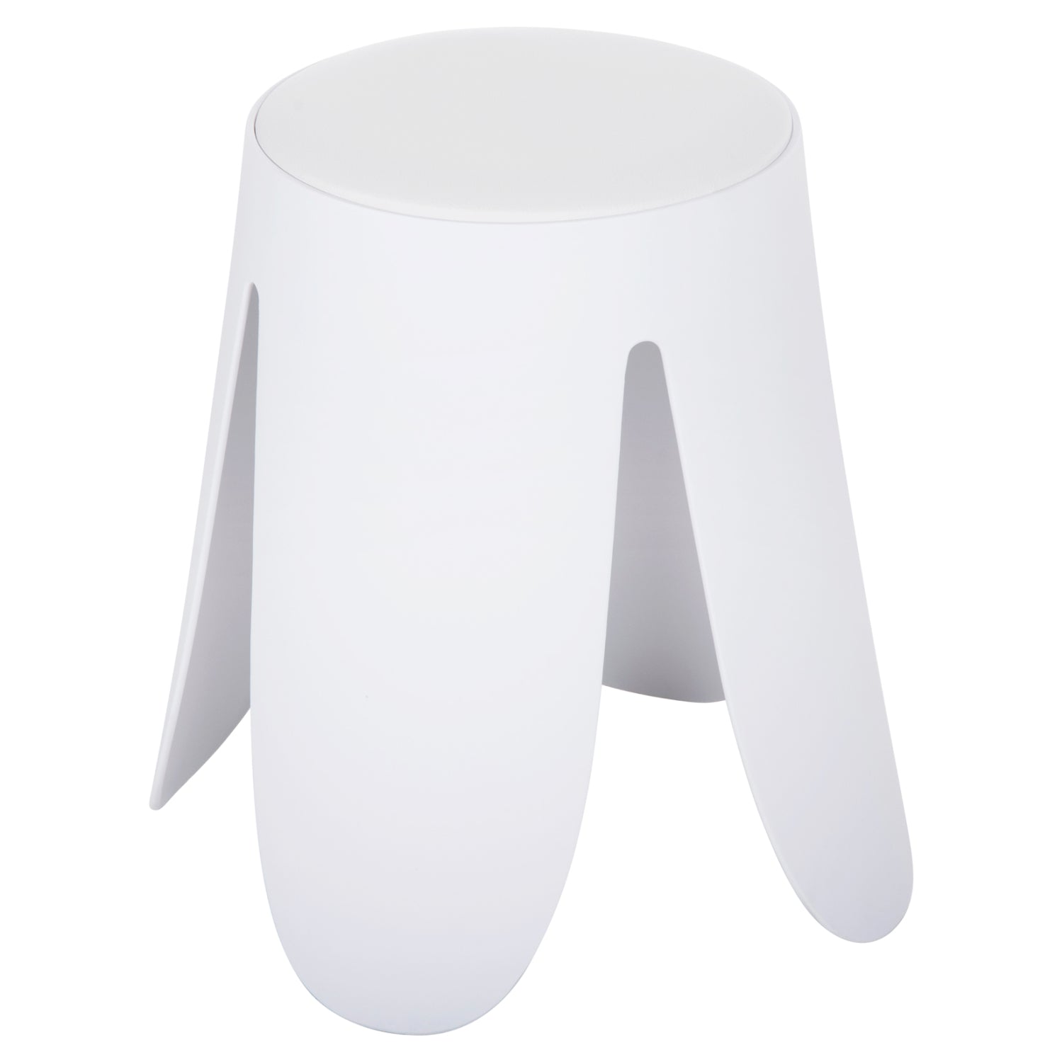 STOOL DENTY HM9619.01 POLYPROPYLENE IN WHITE-PU SEAT IN WHITE Φ30x45Hcm. image 1