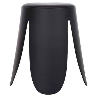 STOOL DENTY HM9619.02 POLYPROPYLENE IN BLACK-PU SEAT IN BLACK Φ30x45Hcm.