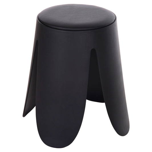 STOOL DENTY HM9619.02 POLYPROPYLENE IN BLACK-PU SEAT IN BLACK Φ30x45Hcm. image 1