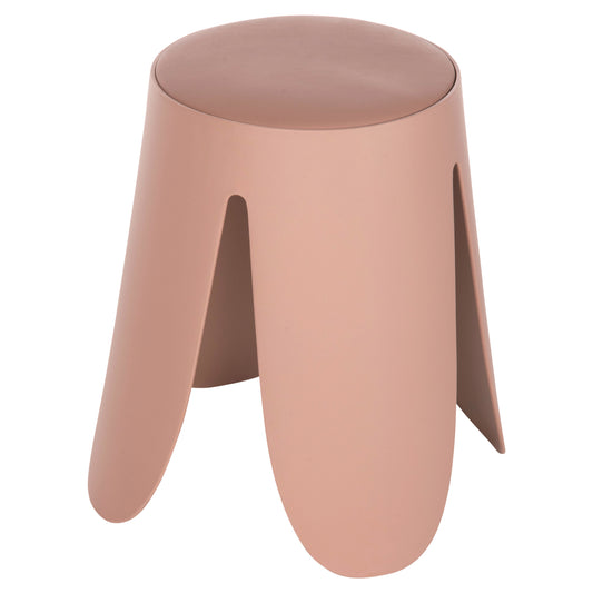 STOOL DENTY HM9619.05 POLYPROPYLENE IN DUSTY PINK-PU SEAT IN BLACK Φ30x45Hcm. image 1