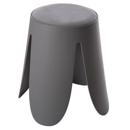 STOOL DENTY HM9619.10 POLYPROPYLENE IN GREY-PU SEAT IN GREY Φ30x45Hcm. image 1