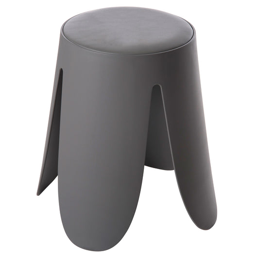 STOOL DENTY HM9619.10 POLYPROPYLENE IN GREY-PU SEAT IN GREY Φ30x45Hcm. image 1