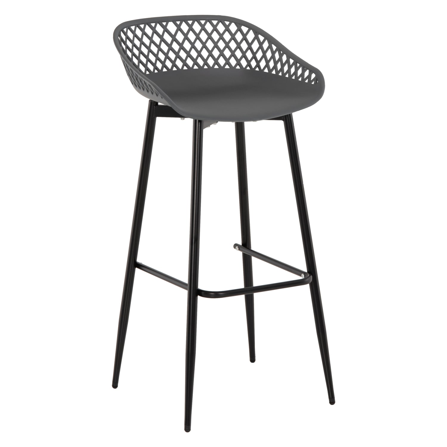 BAR STOOL AVAYA HM8686.20 GREY POLYPROPYLENE-BLACK METAL LEGS 46x48x99Hcm. image 1