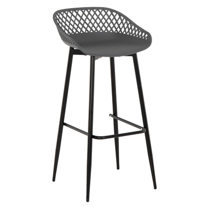 BAR STOOL AVAYA HM8686.20 GREY POLYPROPYLENE-BLACK METAL LEGS 46x48x99Hcm. image 1