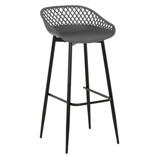 BAR STOOL AVAYA HM8686.20 GREY POLYPROPYLENE-BLACK METAL LEGS 46x48x99Hcm. image 1