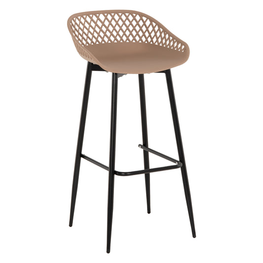 BAR STOOL AVAYA HM8686.13 CAPPUCCINO POLYPROPYLENE-BLACK METAL LEGS 46x48x99Hcm. image 1