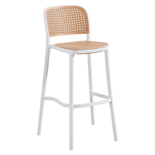 BAR STOOL HM5939.01 POLYPROPYLENE WHITE-BEIGE 41x53x103Hcm. image 1