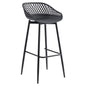 BAR STOOL HM8686.12 BLACK POLYPROPYLENE AND BLACK METAL LEGS 45x45x97Hcm. image 1