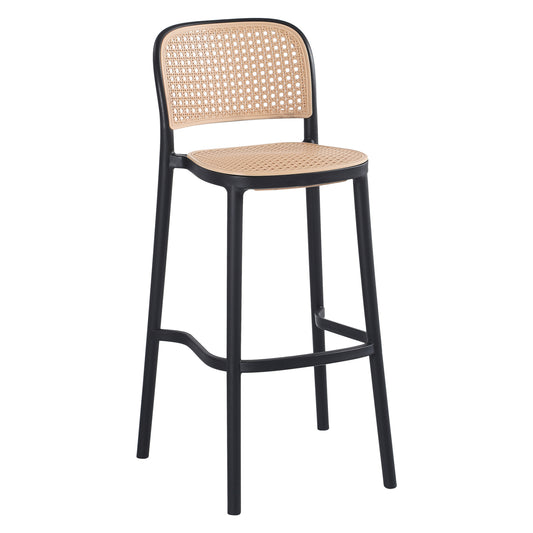 BAR STOOL HM5939.02 POLYPROPYLENE BLACK-BEIGE 41x53x103Hcm. image 1