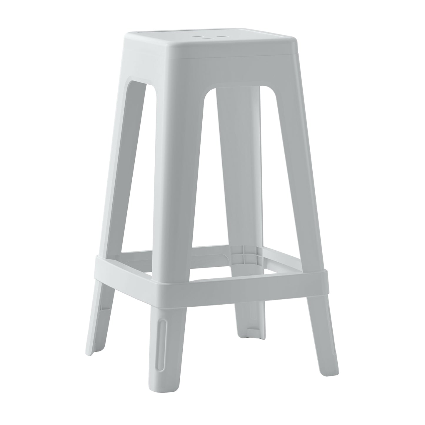 POLYPROPYLENE STOOL SQUARE ZEB HM6128.01 WHITE 35x35x65Hcm. image 1
