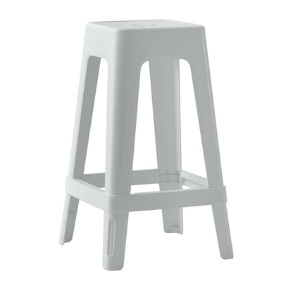 POLYPROPYLENE STOOL SQUARE ZEB HM6128.01 WHITE 35x35x65Hcm. image 1