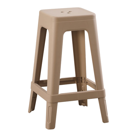 POLYPROPYLENE STOOL SQUARE ZEB HM6128.05 CAPPUCCINO 35x35x65Hcm. image 1